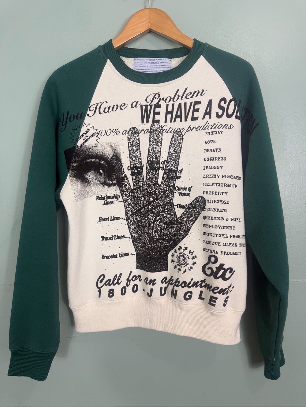 Jungle‎ Solution Strick Jungles Crewneck Sweatshirt Pullover Green Birch Medium